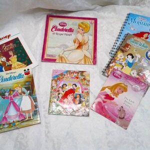 Disney Princess 7-Book Bundle Cinderella Belle Aurora Ariel Snow White Education